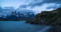 Lake with Mountain, Lake Pehoe, Torres de Paine National Park, Patagonia, Chile Fine Art Print