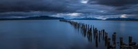 Snowcapped Mountain and Lake at Dusk, Patagonia, Chile Fine Art Print