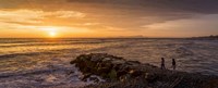 View of Pacific ocean at dusk, Playa Waikiki, Miraflores District, Lima, Peru Fine Art Print