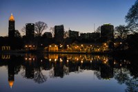 Midtown Skylines and Lake, Atlanta Fine Art Print