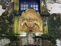 British Coat-of-Arms on Warehouse in the City of Galle, Southern Province, Sri Lanka Fine Art Print