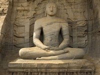 Buddha Figure at Gal Vihara, Polonnaruwa, Sri Lanka Fine Art Print
