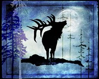 Midnight Elk Framed Print