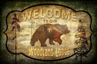 Welcome - Lodge Bear Framed Print
