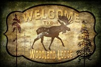 Welcome - Lodge Moose Framed Print