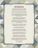 Desiderata Triangle Pattern Frame Blue Fine Art Print