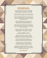 Desiderata Triangle Pattern Frame Beige Fine Art Print