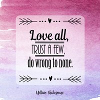 Love All, Trust a Few Magenta Ombre Fine Art Print