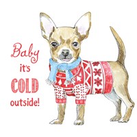 Glamour Pups Christmas I Fine Art Print