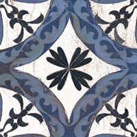 Downtown I Indigo and Cream Framed Print