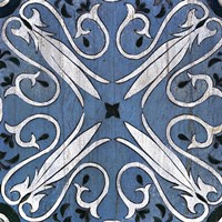 Oxford II Indigo and Cream Framed Print