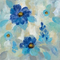 Blue Flowers Whisper II Framed Print