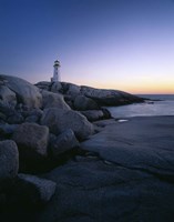 Peggys Cove Lighthouse at Night, Nova Scotia, Canada Fine Art Print