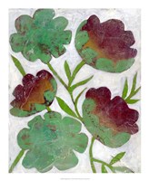 Verdigris Blooms I Framed Print