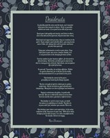 Desiderata Leaf Pattern Frame Dark Fine Art Print