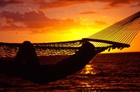 Hammock and Sunset, Denarau Island, Fiji Fine Art Print