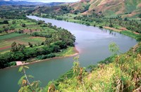 Sigatoka River Seen From Tavuni Hill Fort, Coral Coast, Viti Levu, Fiji Fine Art Print