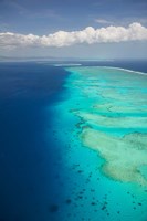 Ariel View of Malolo Barrier Reef and Malolo Island, Fiji Fine Art Print