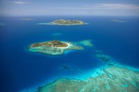 Matamanoa Island and coral reef, Mamanuca Islands, Fiji Fine Art Print