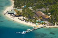 Aerial View of Plantation Island Resort, Malolo Lailai Island, Fiji Fine Art Print