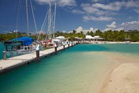 Yachts tied up at Musket Cove Island Resort, Malolo Lailai Island, Mamanuca Islands, Fiji Fine Art Print