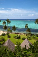 Crusoe's Retreat and coral reef, Coral Coast, Viti Levu, Fiji Fine Art Print