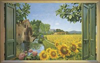 Mulino Tra I Girasoli Fine Art Print