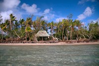 Shelter at Channel Beach, Turtle Island, Yasawa Islands, Fiji Fine Art Print