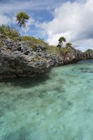 Scenic lagoon located inside volcanic caldera, Fiji Fine Art Print