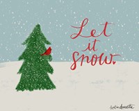 Let It Snow Cardinal Fine Art Print