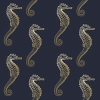 Gold Seahorse Pattern Framed Print