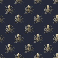 Gold Octopus Pattern Framed Print