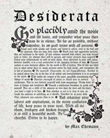 Old English Desiderata In Gray Fine Art Print