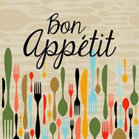 Bon Appetit Cutlery Beige Fine Art Print