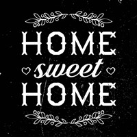 Home Sweet Home-Black Fine Art Print