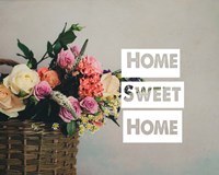 Home Sweet Home Flower Basket Color Fine Art Print