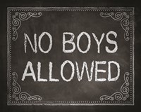 No Boys Allowed Chalkboard Background Fine Art Print