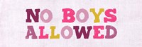 No Boys Allowed Sign Fine Art Print