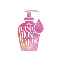 Wash Those Hands Watercolor Silhouette Framed Print