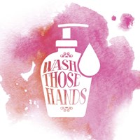 Wash Those Hands Watercolor Splash Framed Print