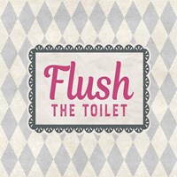 Flush The Toilet Gray Pattern Fine Art Print