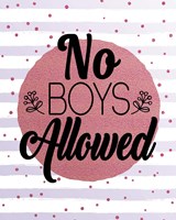 No Boys Allowed Stripes and Dots Pink Fine Art Print