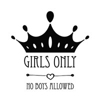 Girls Only Crown White Fine Art Print