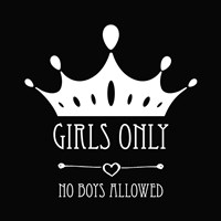 Girls Only Crown Black Fine Art Print