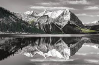 Kananaskis Lake Reflection BW with Color Fine Art Print