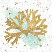 Silver Sea Life Aqua Coral Framed Print