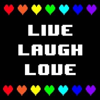 Live Laugh Love -  Black with Pixel Hearts Fine Art Print