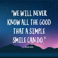 Simple Smile - Mother Teresa Quote (Dusk) Fine Art Print