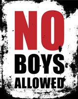 No Boys Allowed - White Grunge Fine Art Print