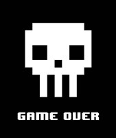 Game Over  - White Skull Fine Art Print